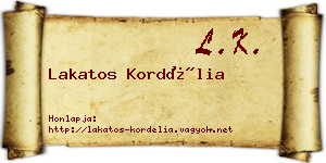 Lakatos Kordélia névjegykártya